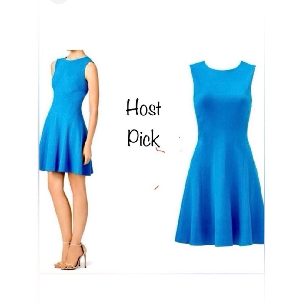 Diane Von Furstenberg Citra Sleeveless Fit and Flare Dress in Blue Women’s 14